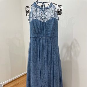 Lace halter A-line gown